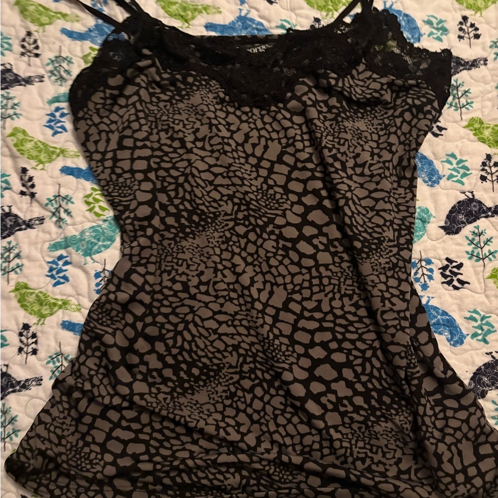 Y2K Stylish Scales Black and Gray Women's Top